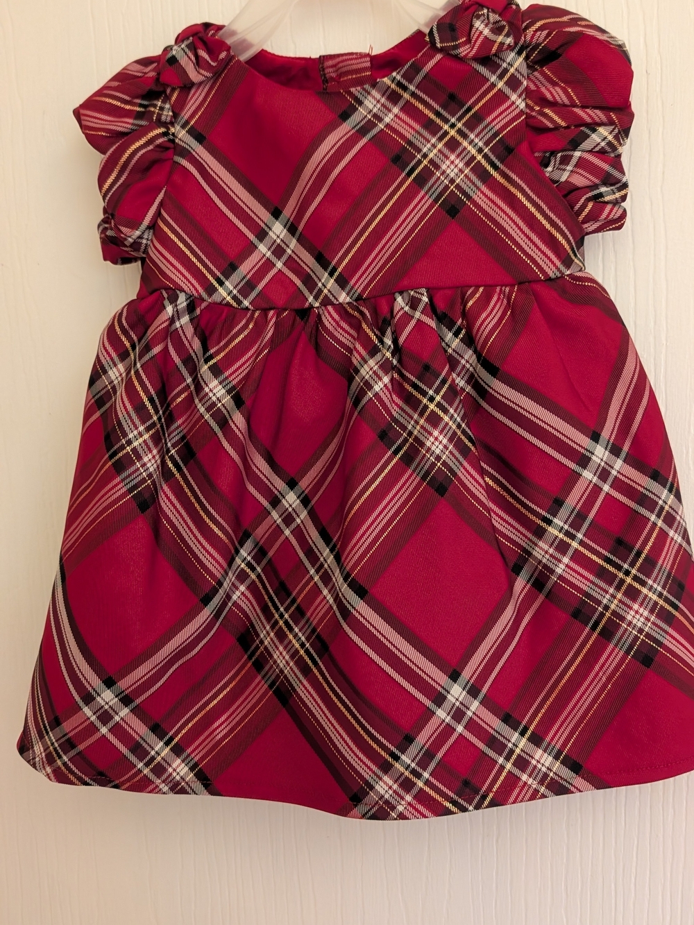 The Children's Place Red Plaid Puff-Sleeve Dress
